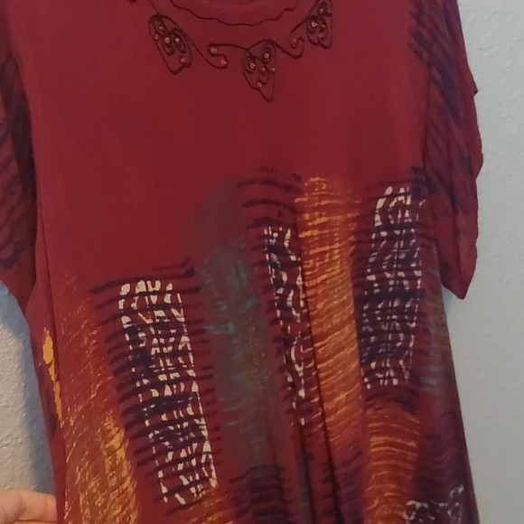 Vintage Midi Dress Multicolored Bohemian Boho Embroidered Beadwork O/S - Picture 4 of 7